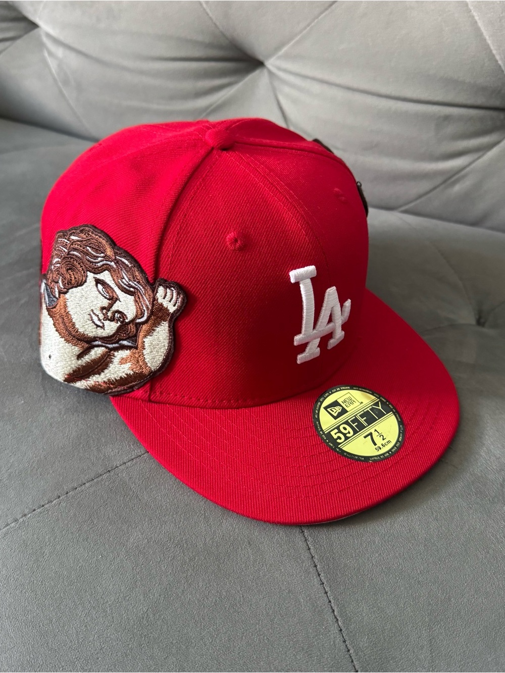 JON STAN Edition New Era Los Angeles Dodgers 59FIFTY Red Fitted Hat Size 7 1/2